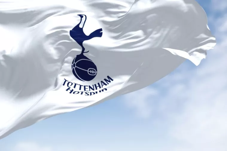 London, UK, May 2022 The flag of Tottenham Hotspur