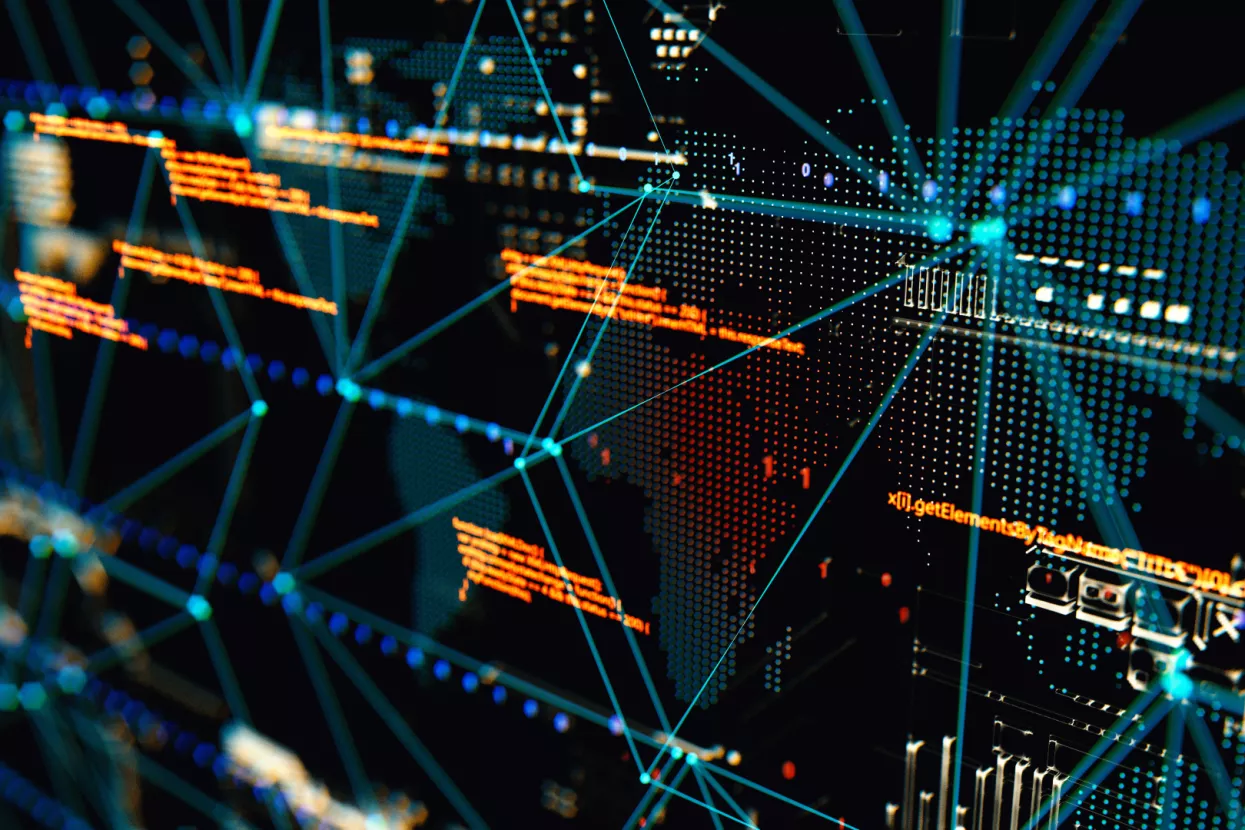 3D rendering. Abstract background concept of cyber security and attack, system crash.