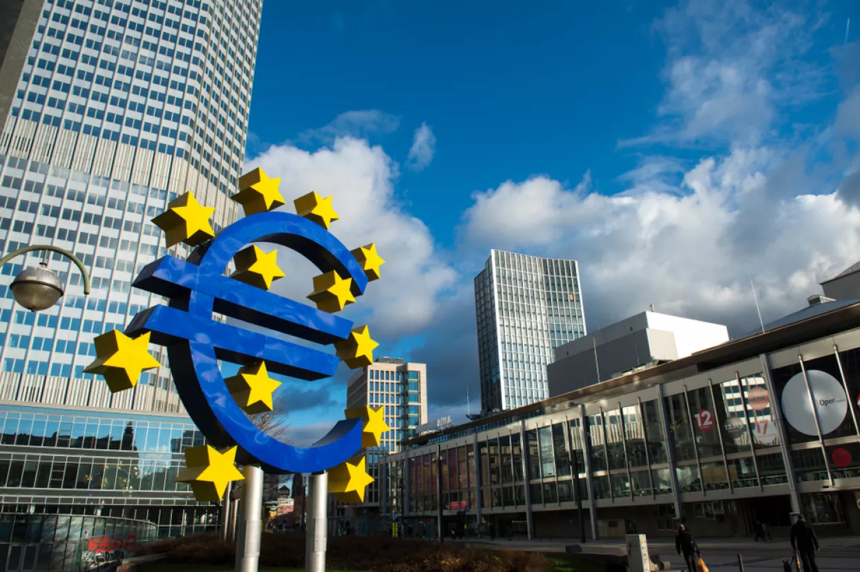 The European Central Bank is the central bank for the euro and administers monetary policy of the eurozone. The headquarter is in Frankfurt, Germany,December 2018<br>eurozona, europodručje, ulazak u eurozonu, uvođenje eura