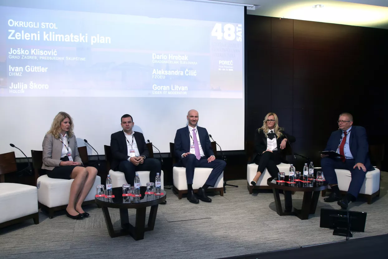 15. godišnji susret gradonačelnika i poduzetnika 48 sati 2023. Okrugli stol: Zeleni klimatski plan. Julija Škoro, Dario Hrebak, Joško Klisović, Lidija Tošić i Goran Litvan