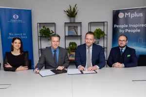 Petra Vučinić, Principal Banker, Mark Davis, Darko Horvat i Luka Orešković, predsjednik Savjetodavnog odbora Mplus grupe