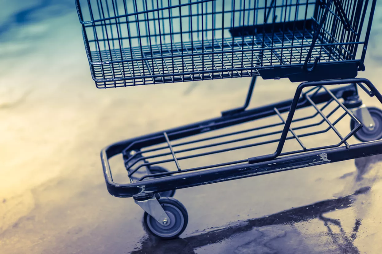 Shopping cart trolley supermarket in a vintage style.<br>kupovina, prodaja, kupnja, shopping, trgovina