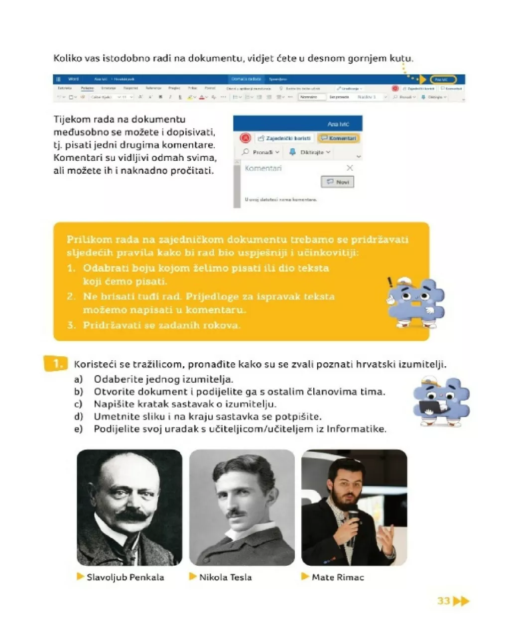 Mate Rimac u udžbeniku Školske knjige