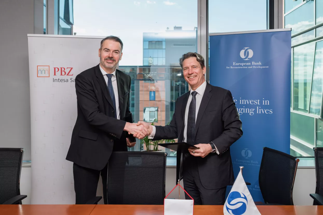 Dinko Lucić, predsjednik Uprave PBZ-a i Mark Davis, regionalni direktor EBRD-a za Srednju Europu 