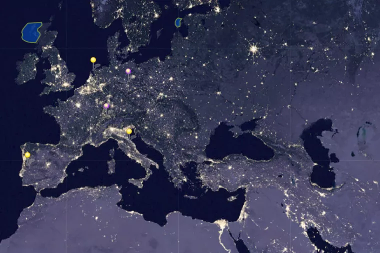 Noćna satelitska snimka Europe, stvorena NASA-inim projektom Black Marble, na temelju Falchijeve studije iz 2019. pokazuje, među ostalim, da su Italija, Portugal i Nizozemska među zemljama koje najviše onečišćuju umjetnom svjetlošću, dok je Njemačka među onima koje najmanje svjetlosno onečišćuju 