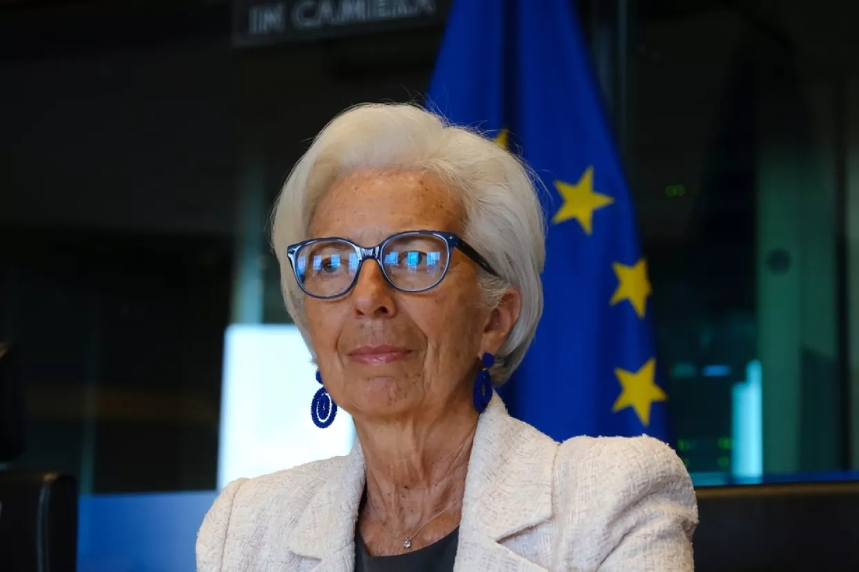 Christine Lagarde, President-designate of the European Central Bank (ECB), attends in a European Parliament's Committee on Economic Affairs at the EU Parliament in Brussels, Belgium on June 5, 2023.