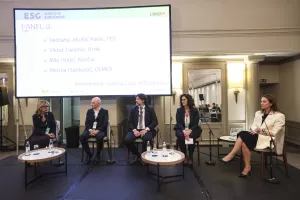 Konferencija ESG- Održiva budućnost. Panel G: Marica Pletikosić, Miki Huljić, Viktor Pavlinić, Vedrana Jelušić Kašić Antonija Zorić