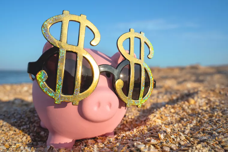 Photo of a pink piggy bank with glasses motivation for investing