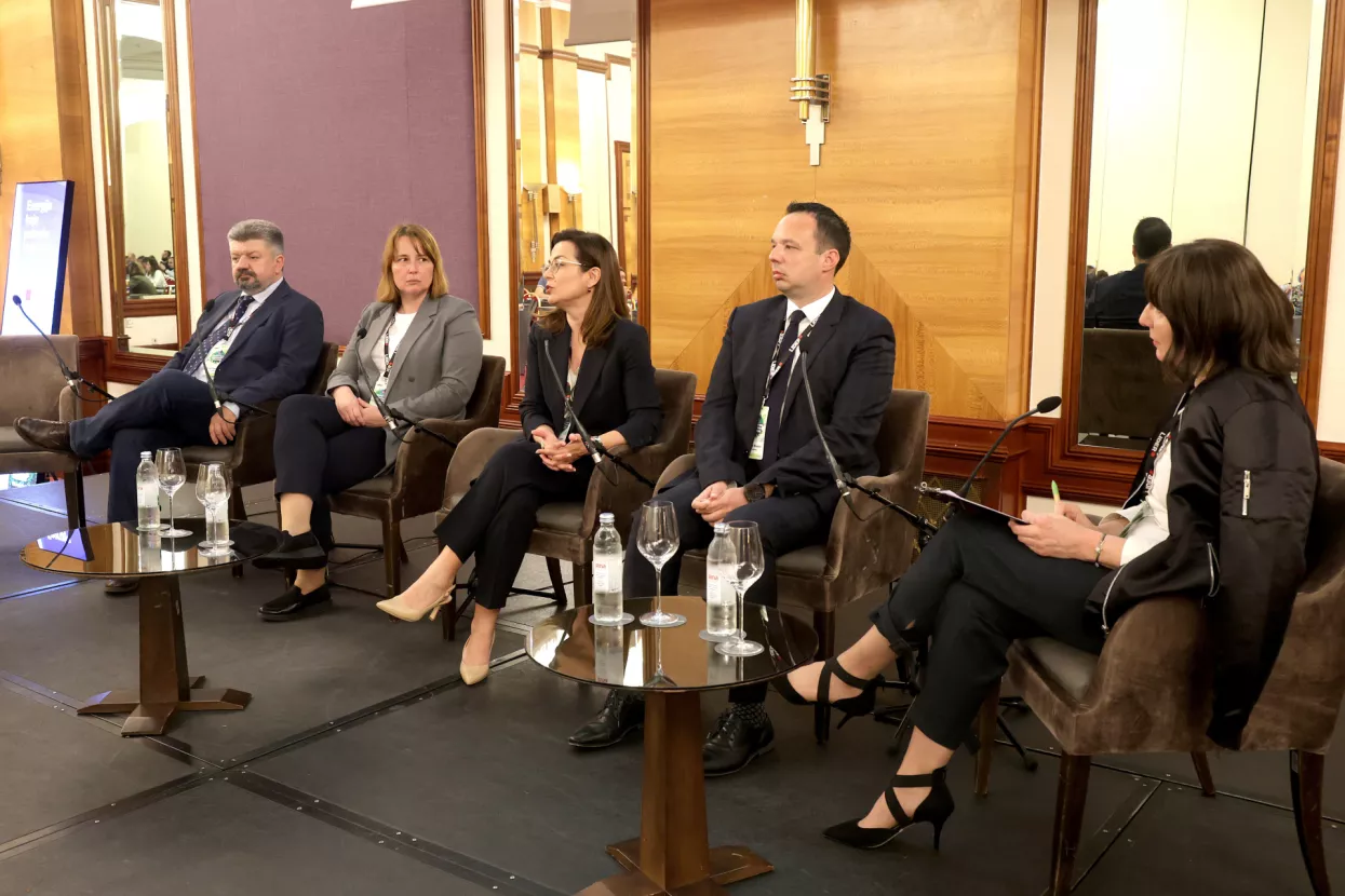 Energetska budućnost Hrvatske 2024. Okrugli stol "Potencijali i prilike za održivi energetski sustav": Drago Domitrović, Danica Maljković, Marija Šćulac, Zoran Obradović i Gordana Gelenčer