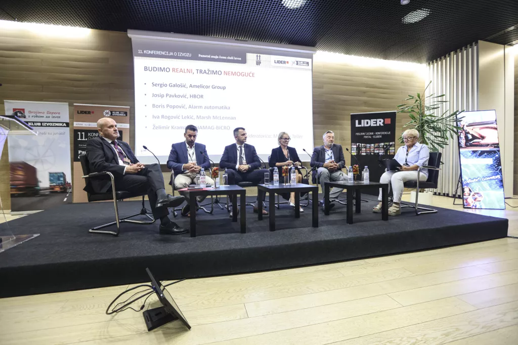 11. konferencija o izvozu: Pametni znaju čemu služi izvoz.1. panel: Budimo realni.Sergio Galošić, Josip Pavković, Boris Popović, Iva Rogović Lekić, Želimir Kramarić