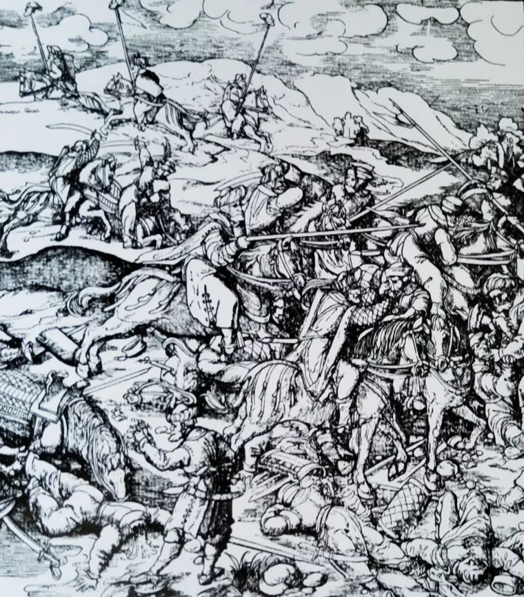 Bitka protiv Turaka u Hrvatskoj, drvorez, Hans Burgkmair (1472-1559) 