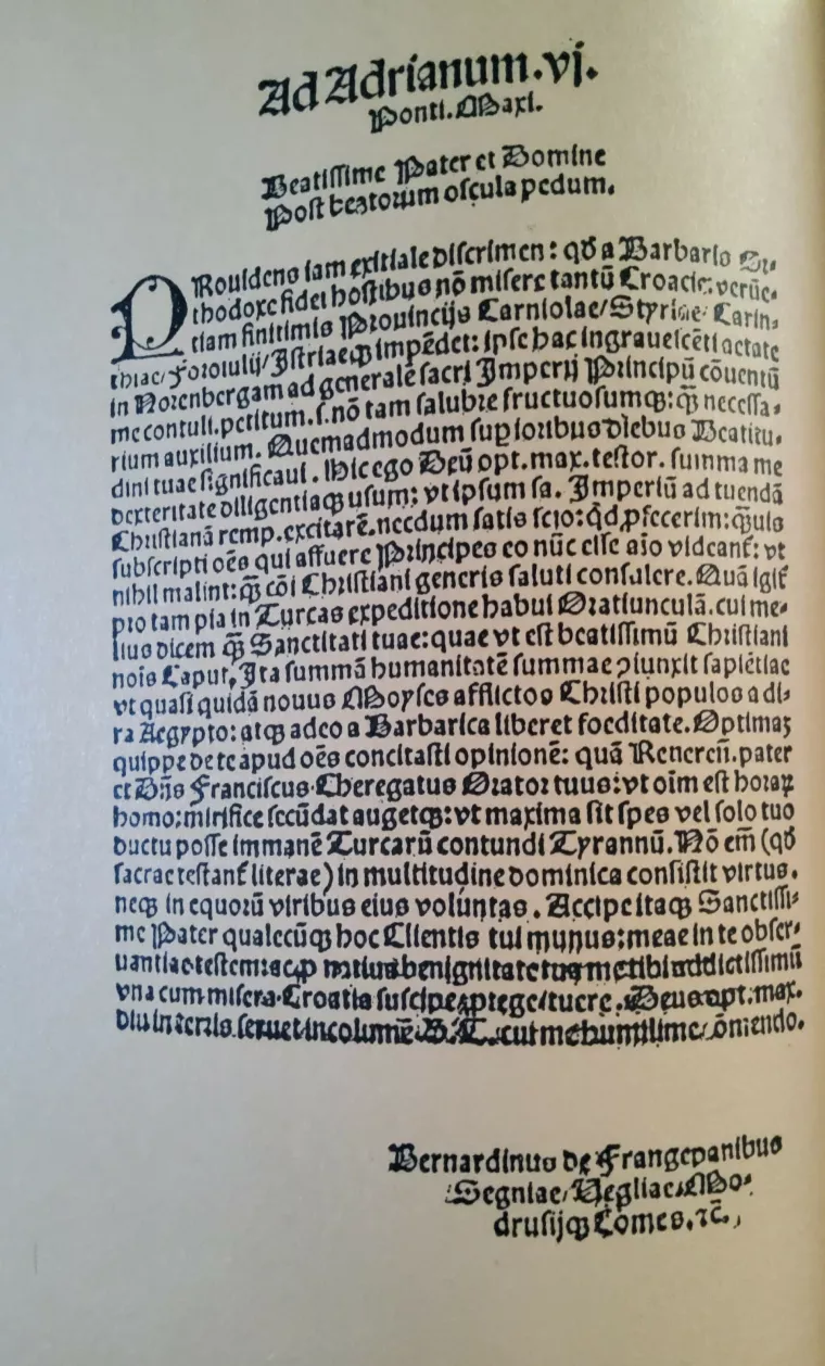 thumbnail Oratio pro Croatia, arhivski primjerak, preuzeto iz studije Jurković-Moretti