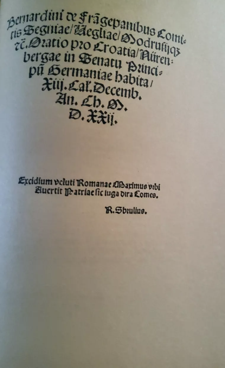 2. Oratio pro Croatia, arhivski primjerak, preuzeto iz studije Jurković-Moretti