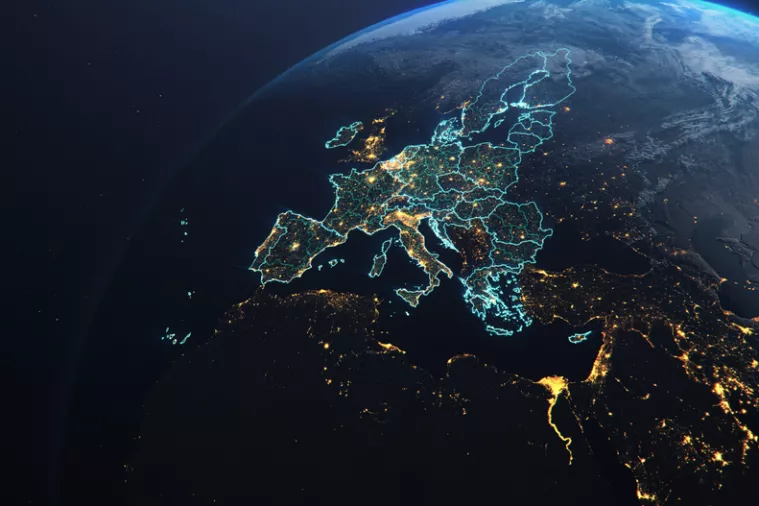 Europa, EU, europa iz zraka, europa noću, tech, digital