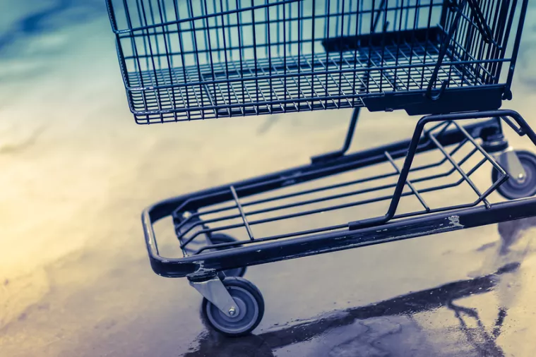 Shopping cart trolley supermarket in a vintage style.kupovina, prodaja, kupnja, shopping, trgovina