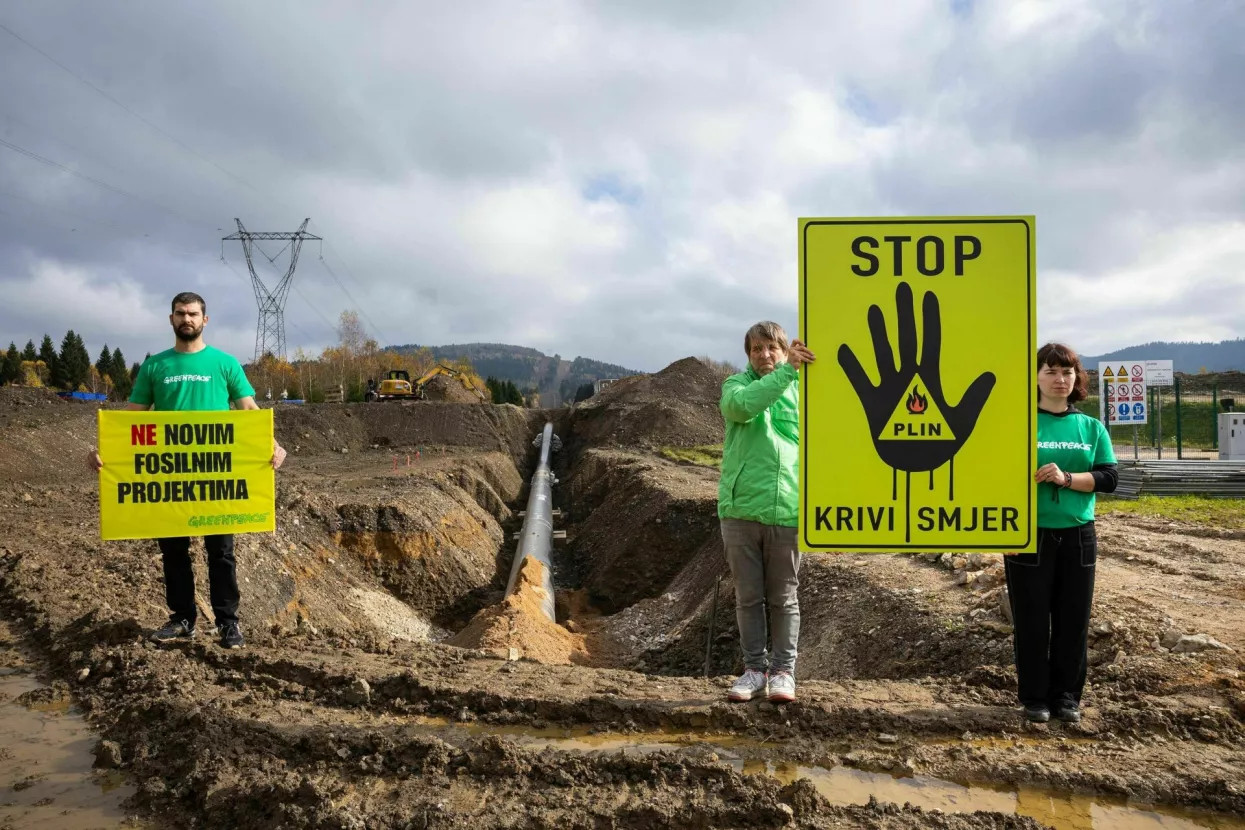 Aktivisti Greenpeacea na trasi plinovoda Zlobin-Bosiljevo