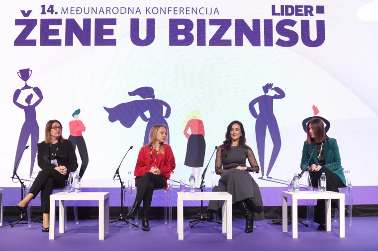 Žene u biznisu 2024. Panel 1. Korak naprijed, natrag dva. Helena Schmidt,Ana Pecotić, Ana Dorić Škevo, Zdravka Demeter Bubalo.