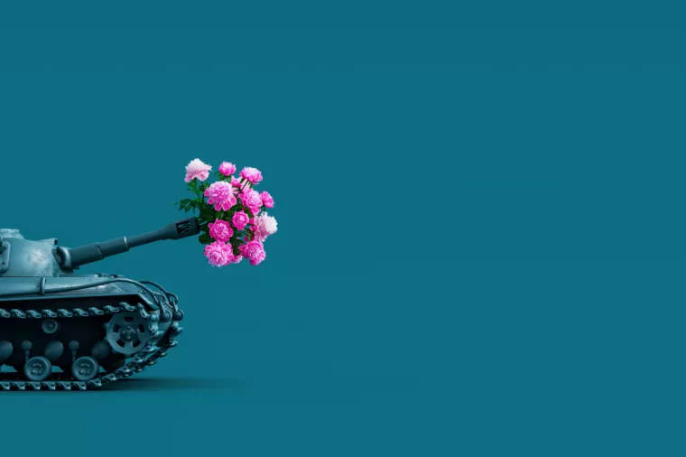 Tenk, cvijeće, mir, igračka, toy soldier, rat, ratne igre