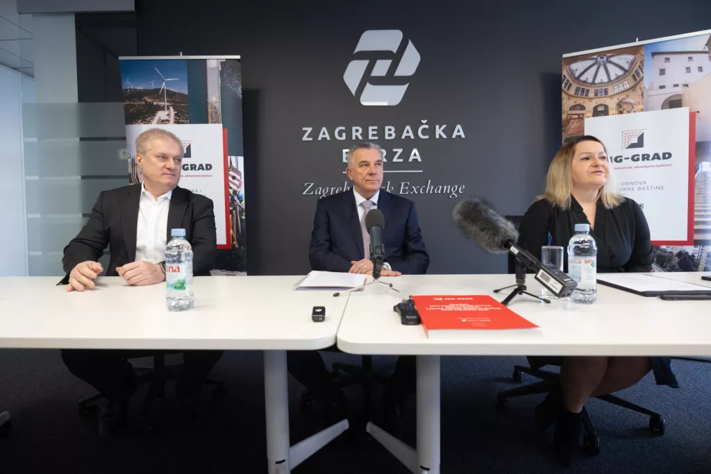 Na Zagrebačkoj burzi puštene u trgovanje dionice ING- Grada.Tonći Korunić, Branislav Brizar, Ivana Gažić.