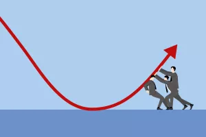 Recesija, pad, gospodarski pad, usporavanje, krivulja, graf