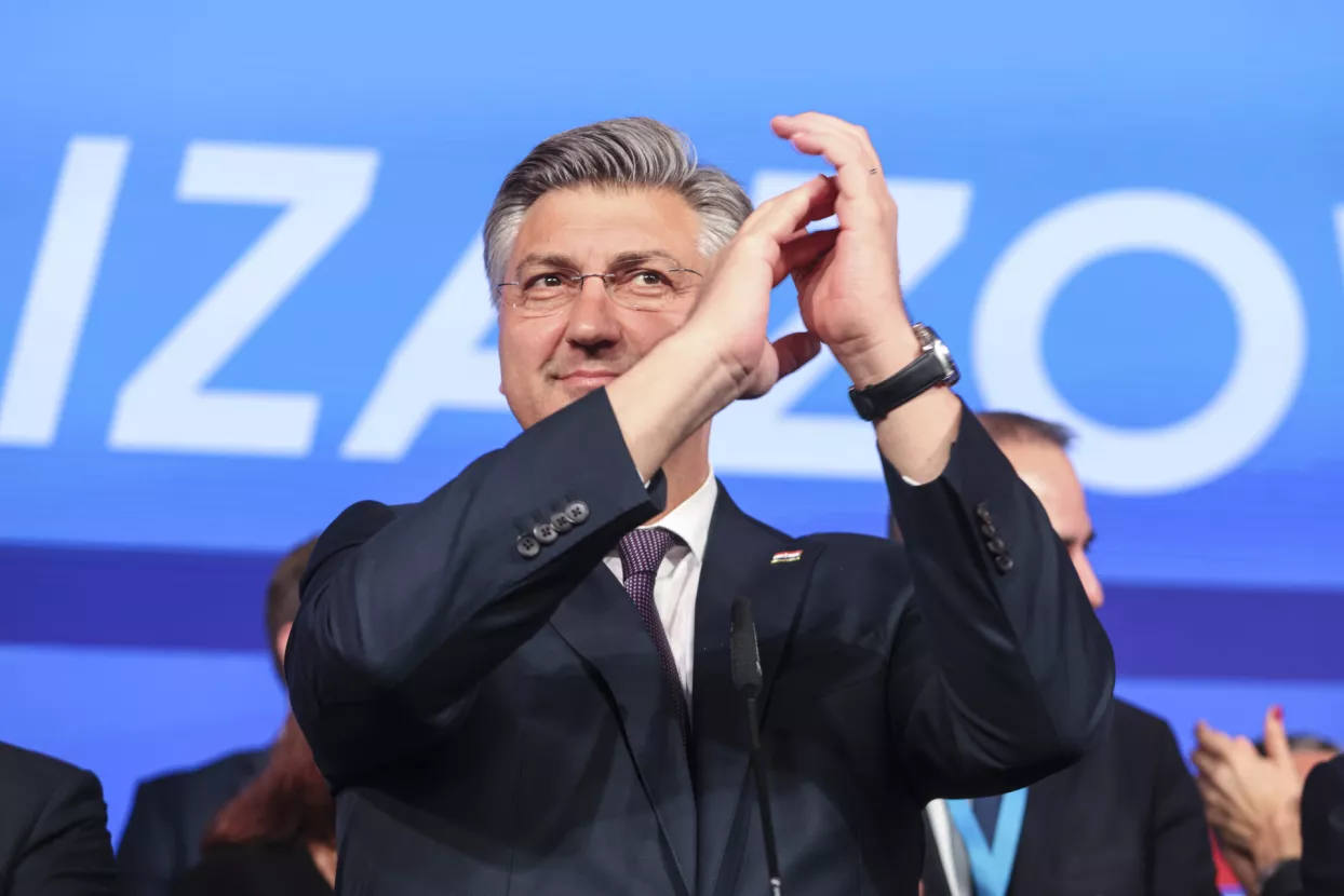 Praćenje rezultata izbora za Hrvatski sabor u stožeru HDZ-a.Andrej Plenković