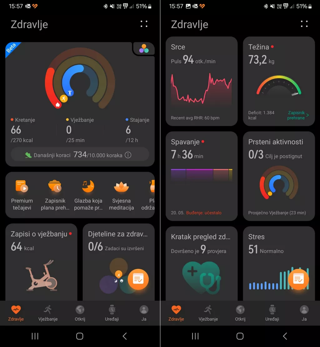 huawei Watch 5 - pregled zdravlja aplikacija