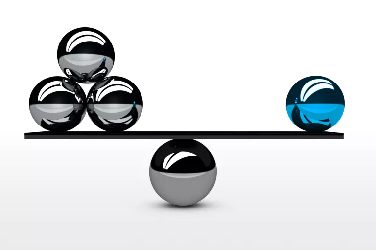 kvaliteta, kvantiteta, ravnoteža, kuglice, klackalica
