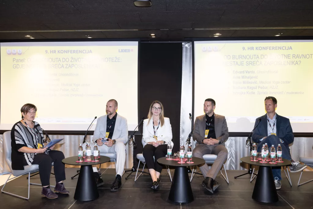 9. HR konferencija4. panel: Od burnouta do životne ravnotežeHrvojka Kutle, Edvard Varda, BarbaraRaguž Pečur, Ante Mihaljević, Dario Mišković