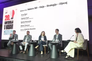 20. Konferencija o nabavi, Okrugli stol "Nabava 360 - Vizija - Strategija - Utjecaj": Petar Šimić, Tomislav Sulić, Nataša Krupljanin, Robert Čačković, Gordana Gelenčer