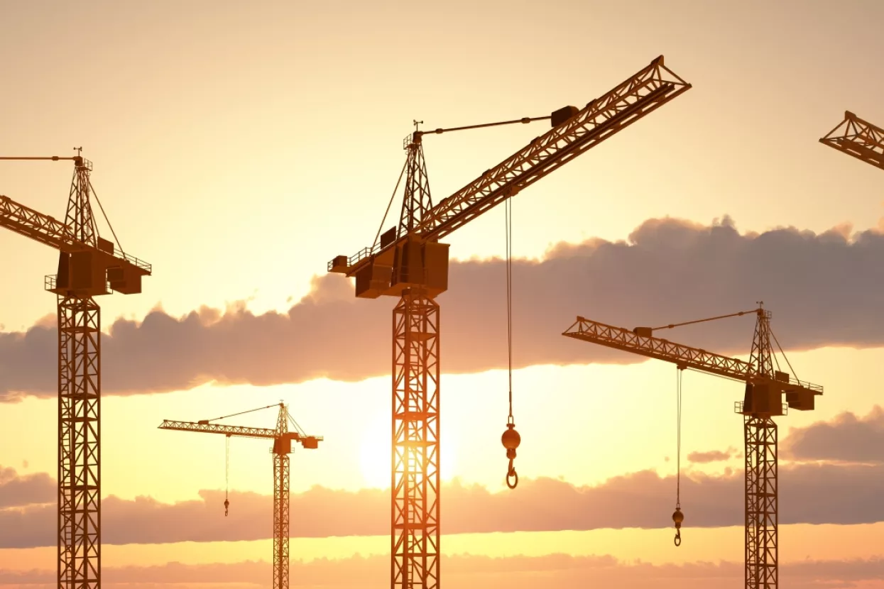 Građevinski radovi, gradilište, građevina, dizalice