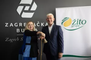 Uvr&scaron;tavanje dionica Žito grupe na Zagrebačku burzu i početak službenog trgovanja.Marko Pipunić, Ivana Gažić.