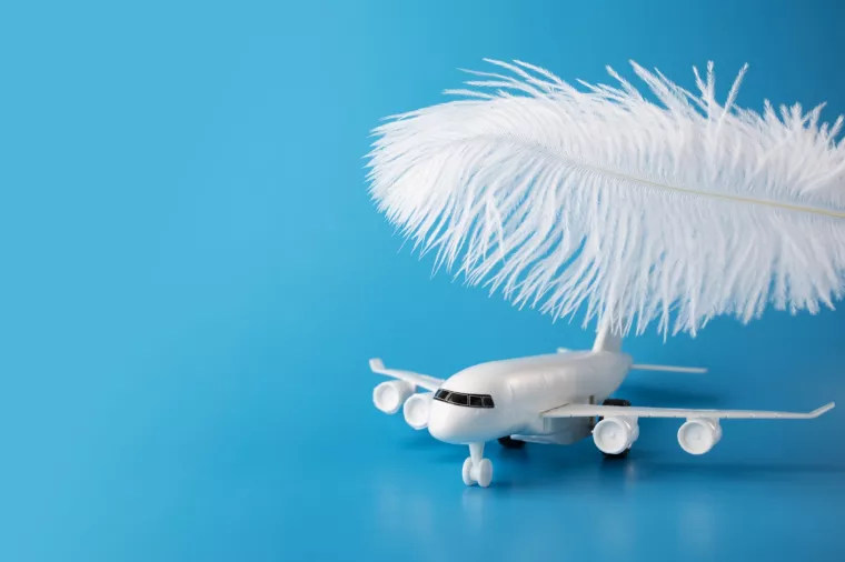 Slijetanje, avion, meko slijetanje, pero