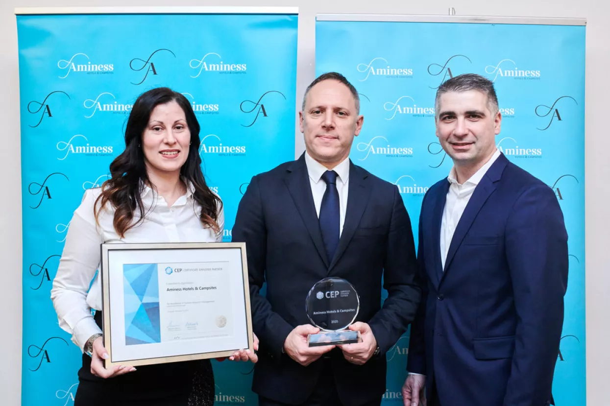 Dodjela certifikata Poslodavac Partner turističkoj kompaniji Aminess