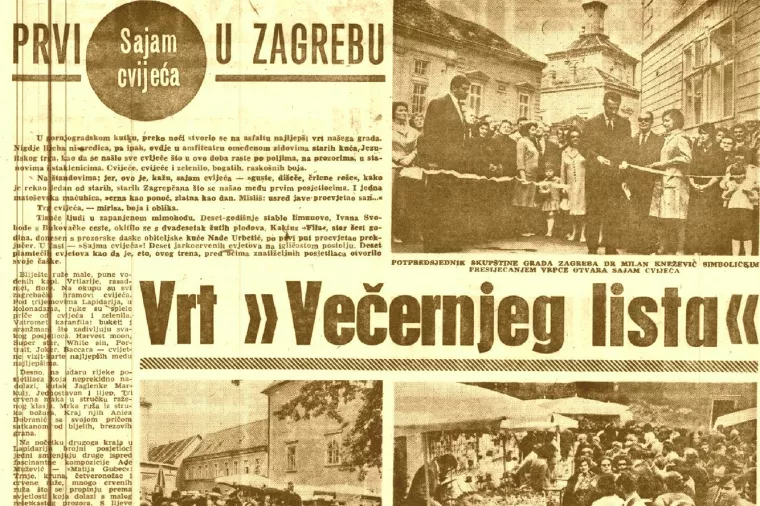 Faksimil izvje&scaron;taja Večernjeg lista s otvorenja prvog Sajma cvijeća 1966.