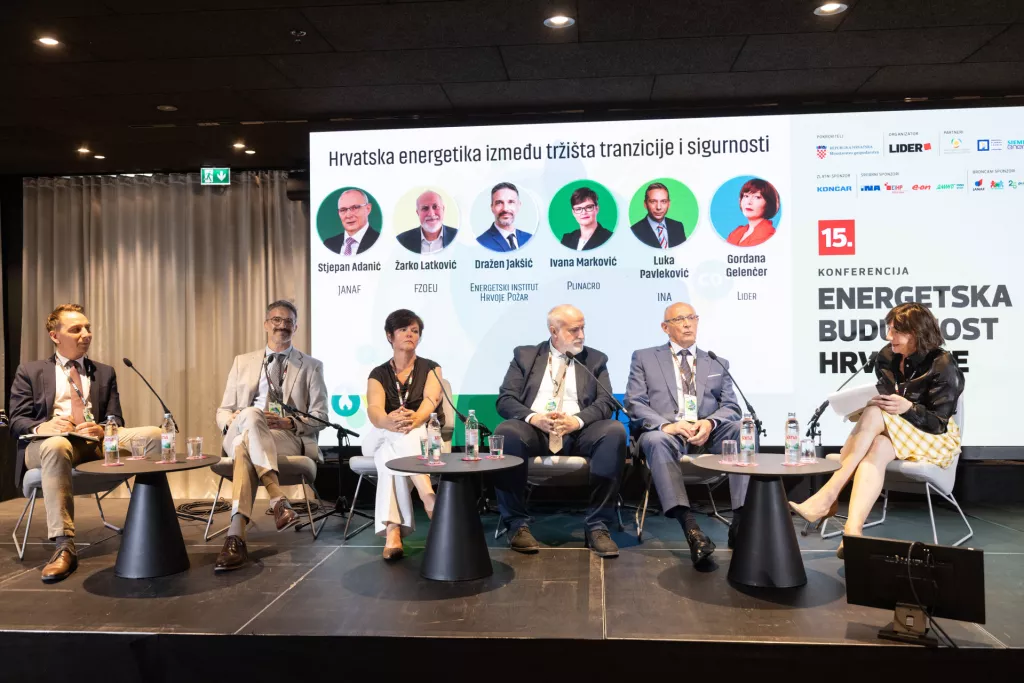 Energetska budućnost Hrvatske 2026.1. Okrugli stol:Luka Pavleković, Dražen Jak&scaron;ić, Ivana Marković, Žarko Laktović, Stjepan Adanić, Gordana Gelenčer.