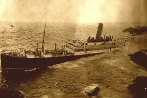 Nasukavanje broda Slavonia i fotografski je dokumentirano