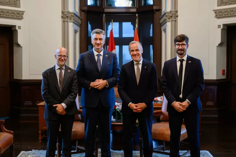 Kevin Toderal. Andrej Plenković, Mark Carney i Ivan Jelu&scaron;ić 