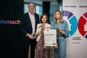 Adrian Ježina (Telemach Hrvatska), Diana Kobas De&scaron;ković (Spona Code) i Andreja Gracin (Telemach)